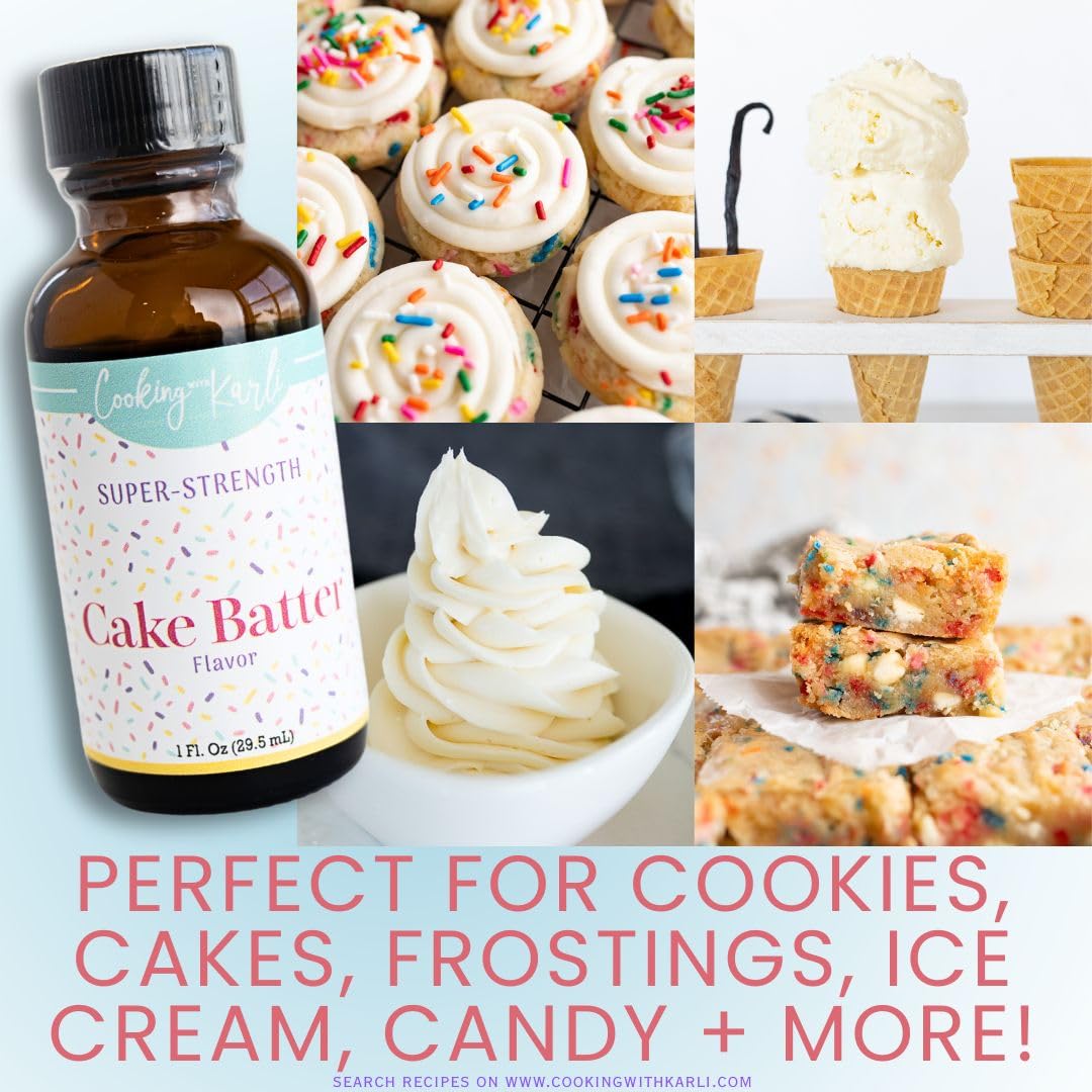 Cooking with Karli bottle shown in frosting and no-bake treats prep.