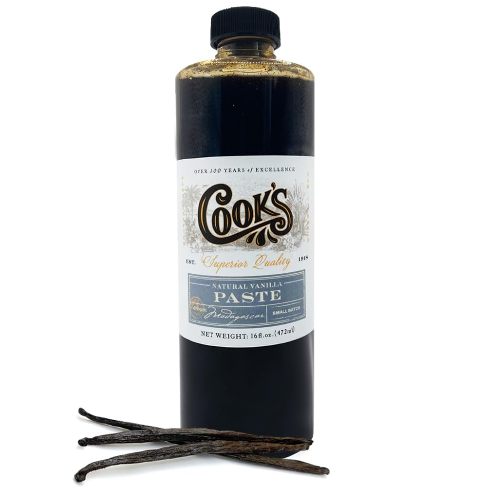Cook's Natural Vanilla Bean Paste bottle with authentic seeds for baking