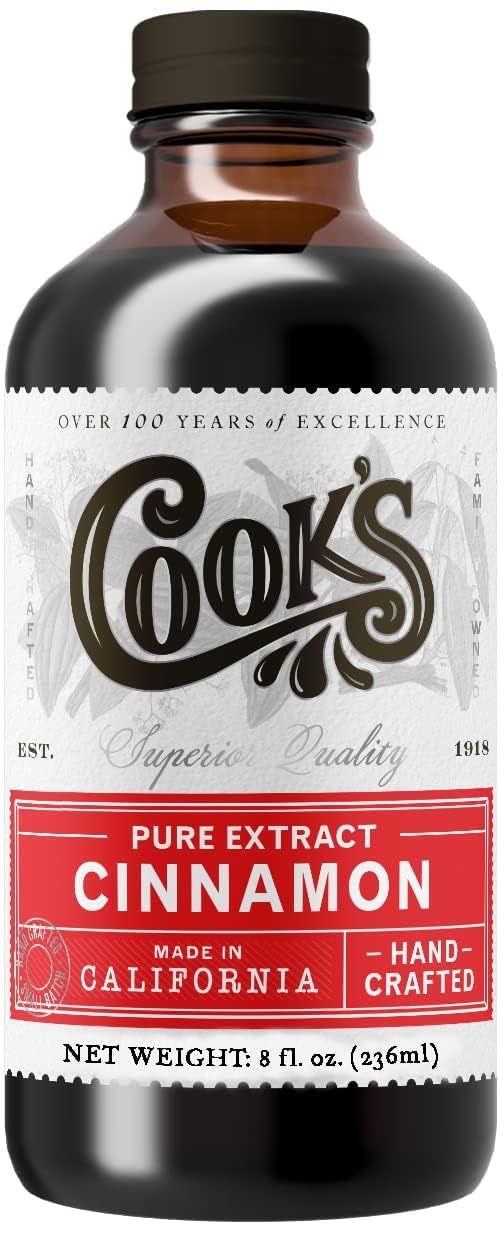 Cook's Pure Cinnamon Extract 8oz bottle for baking and beverages