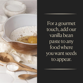 Cook's Vanilla Bean Paste in a crème brûlée setup highlighting vanilla specks