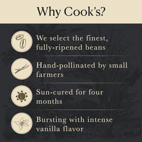 Cook's Vanilla Bean Paste packaging emphasizing allergen-free and kosher features