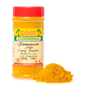 Cool Runnings Jamaican Style Curry Powder bottle shows bold curry flavor for curries.