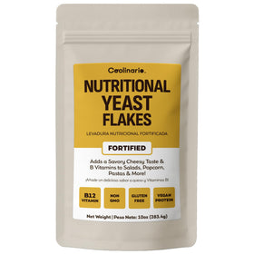 Coolinario fortified nutritional yeast flakes packaging for vegan pantry use.