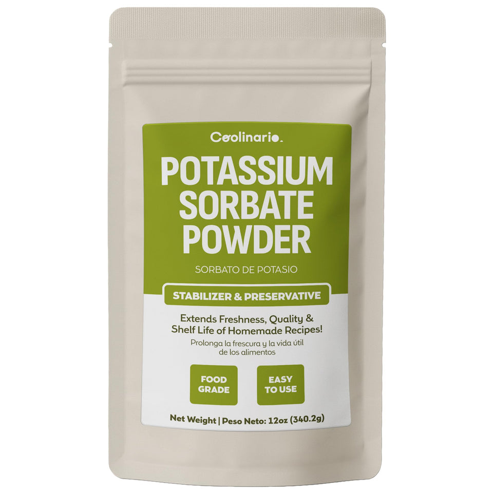Coolinario Potassium Sorbate bottle label for wine stabilization and freshness.