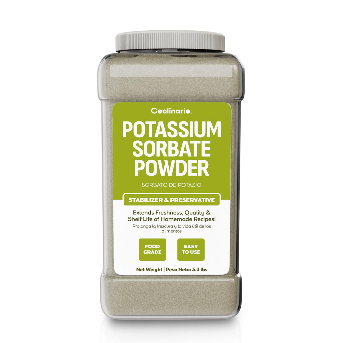 Coolinario Potassium Sorbate bottle ready for wine stabilization and freshness.
