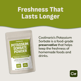 Coolinario Potassium Sorbate dissolving in warm water for even distribution in recipes.