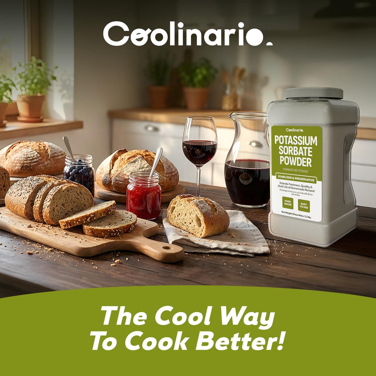 Coolinario Sorbate helps retain natural flavors in dried snacks over time.