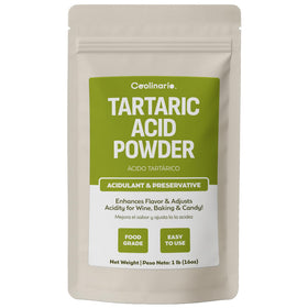 Coolinario Tartaric Acid Powder bottle pour for precise acidity adjustment.