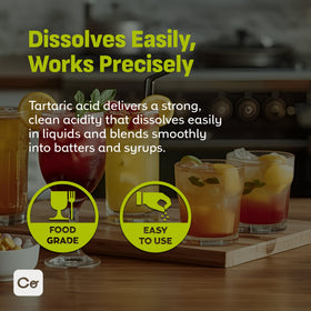 Coolinario Tartaric Acid Powder container label showing food-grade quality.