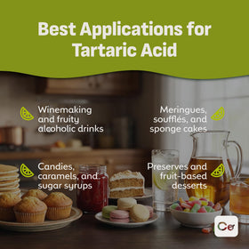 Coolinario Tartaric Acid Powder syrup and candy crystallization control.