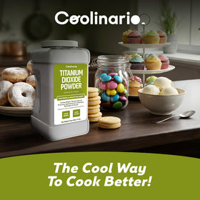 Coolinario titanium dioxide powder finished dessert with bright, appealing appearance