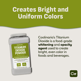 Coolinario titanium dioxide powder loose form ready for quick measuring in ingredients