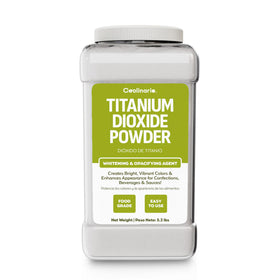Coolinario titanium dioxide powder packaging for bright, uniform coloring in recipes