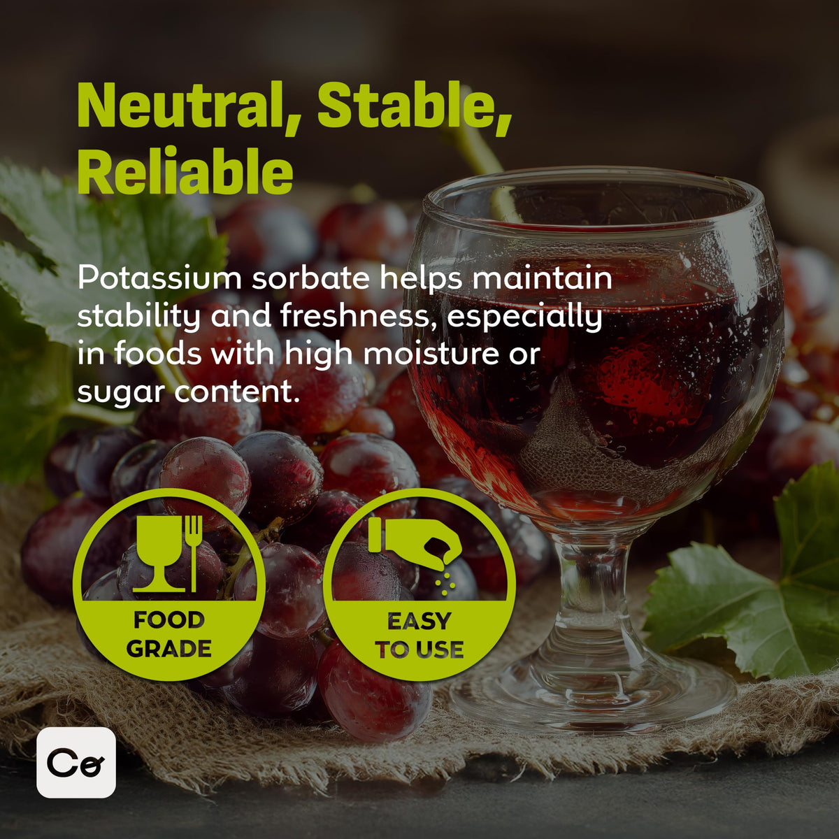 Coolinario Sorbate at bottling aids flavor stability in wine for consistent results.
