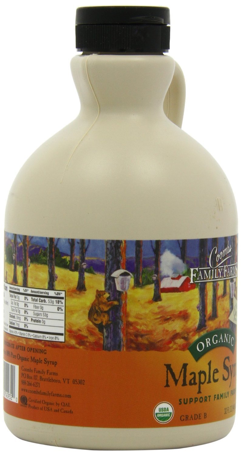 Coombs maple syrup labeled Kosher packaging signals pure, organic quality