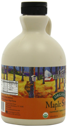Coombs maple syrup labeled Kosher packaging signals pure, organic quality