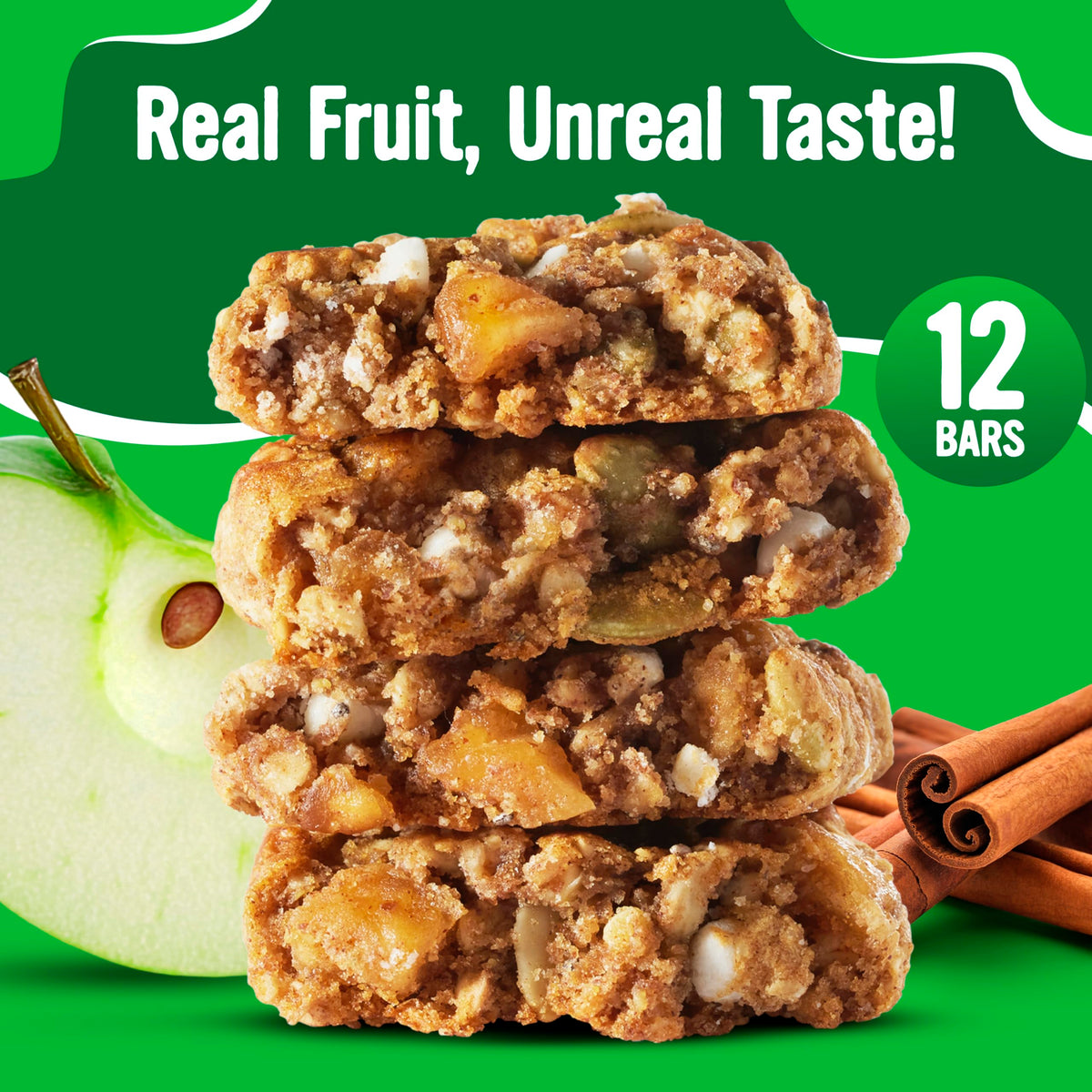 Cooper Street Granola Bakes Apple Cinnamon bar showing chewy bite for kids' snacks