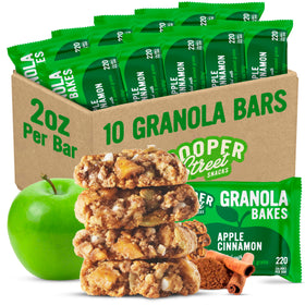 Cooper Street Apple Cinnamon Granola Bakes packaging promoting on the go nut-free snack