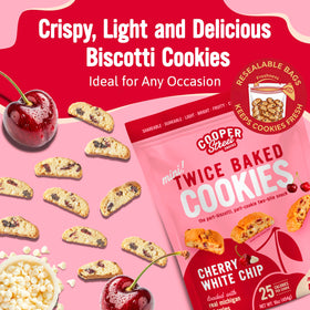 Cooper Street bag open showing over 50 biscotti, shareable snack.