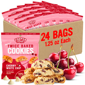 Cooper Street biscotti cookie with cherry white chunk for a crisp bite