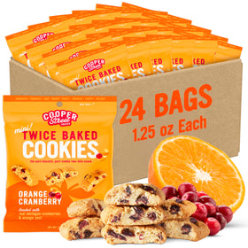 Cooper Street orange cranberry biscotti pack, crisp and dairy free, ideal for sharing