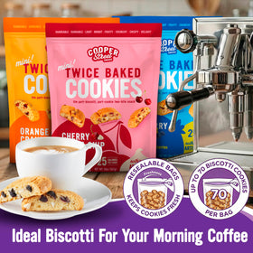 Cooper Street biscotti display showing crispy, light texture
