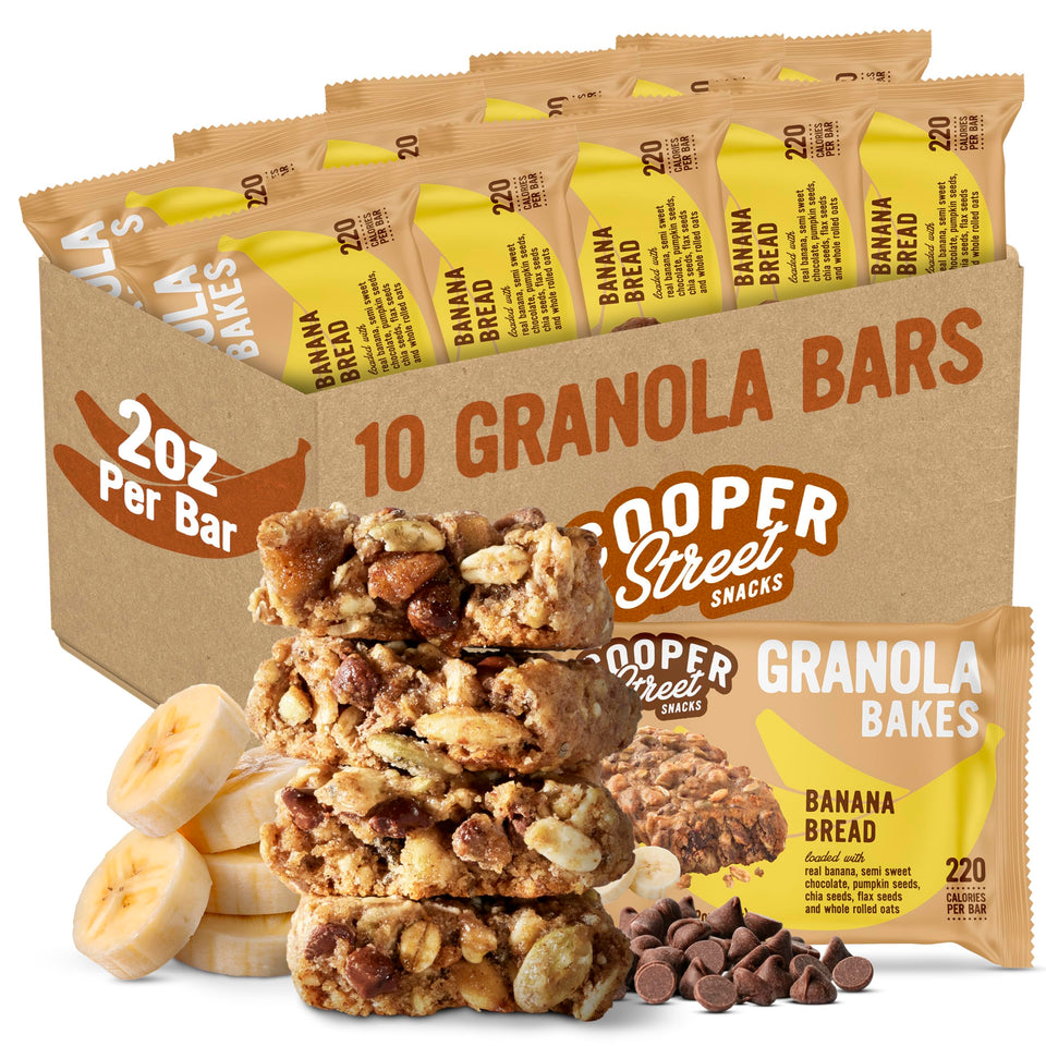 Cooper Street Granola Bakes Banana Bread bar-2oz ideal for on-the-go breakfast.