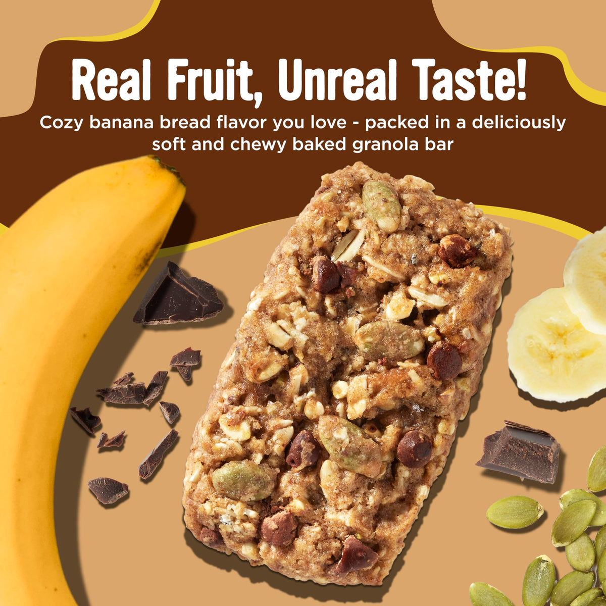 Cooper Street Granola Bakes banana bread flavor with real banana and chips for authentic taste