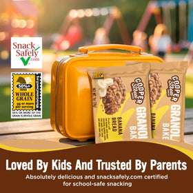 Cooper Street Granola Bakes nut-free-bar suitable for classroom and safe snacking.