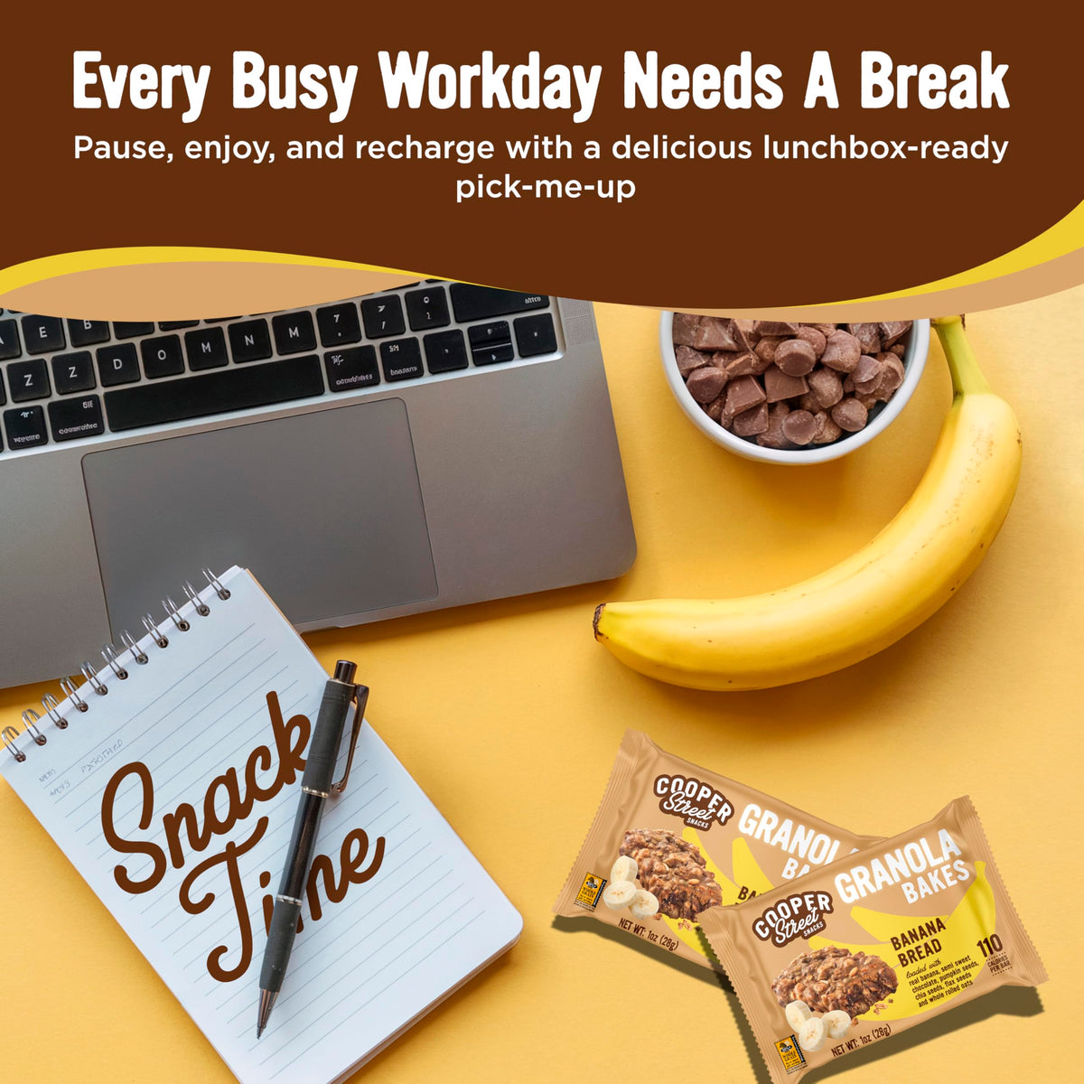 Cooper Street Granola Bakes office breakroom display with bulk packaging