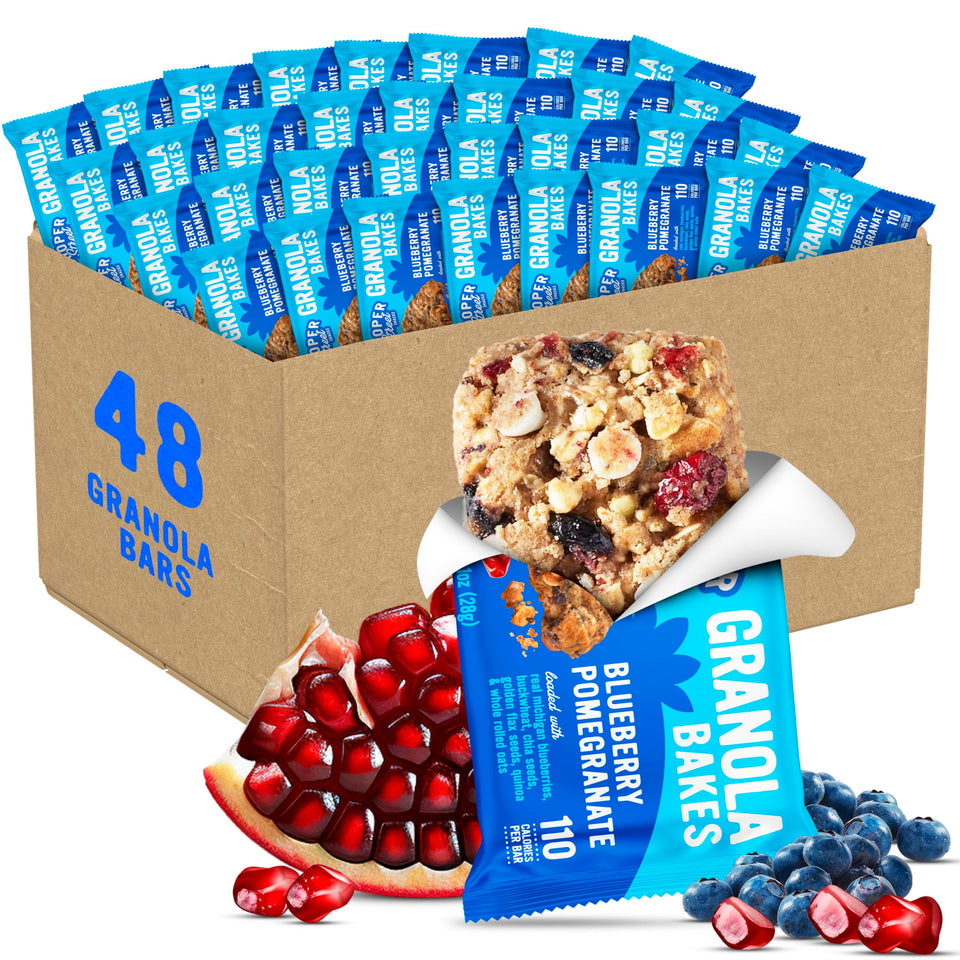 Cooper Street Granola Bakes soft bars with blueberry-pomegranate for bulk office breaks.