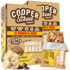 Cooper Street Granola Bakes soft banana bread bars for quick breakfast.