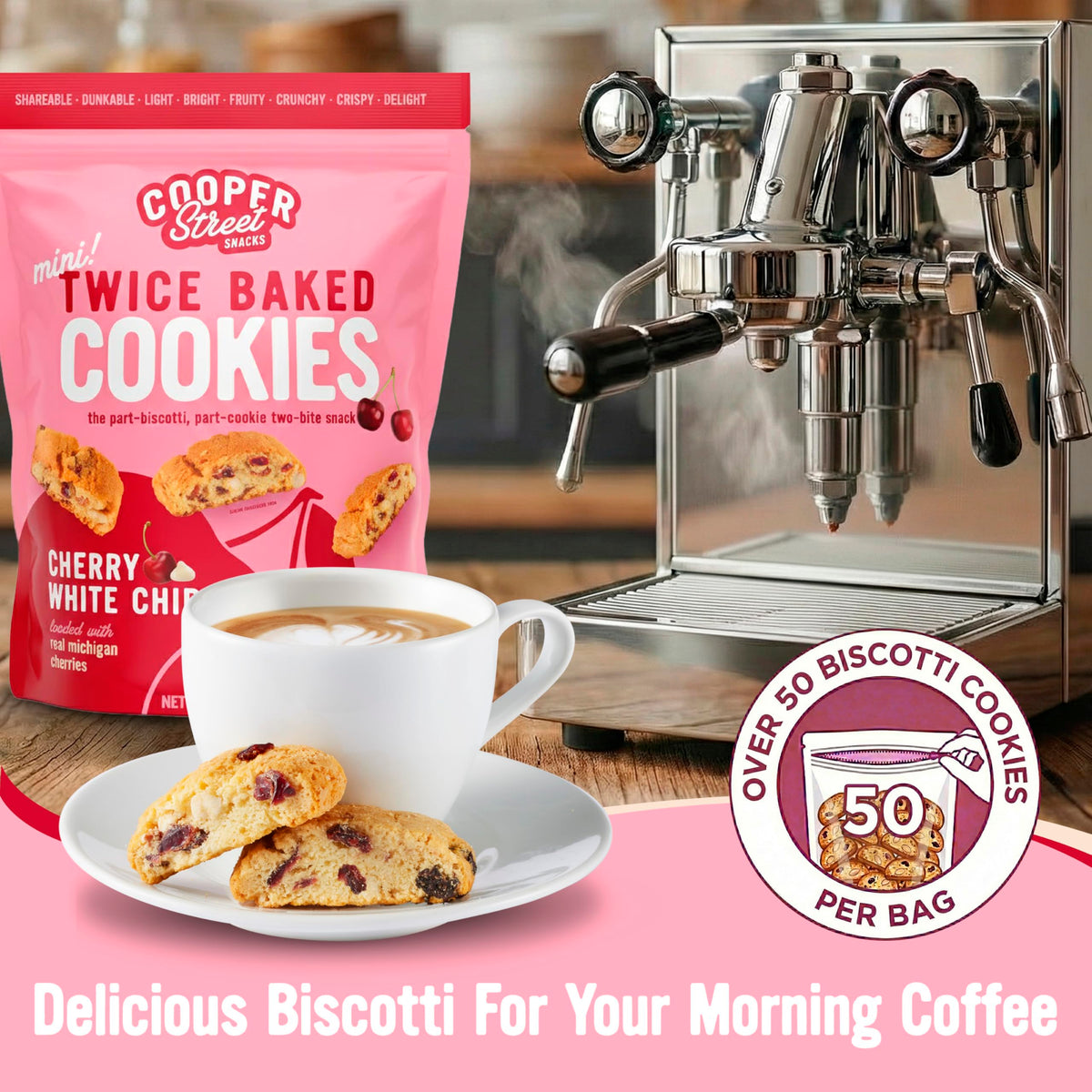 Cooper Street kosher certified biscotti, suitable for gatherings.