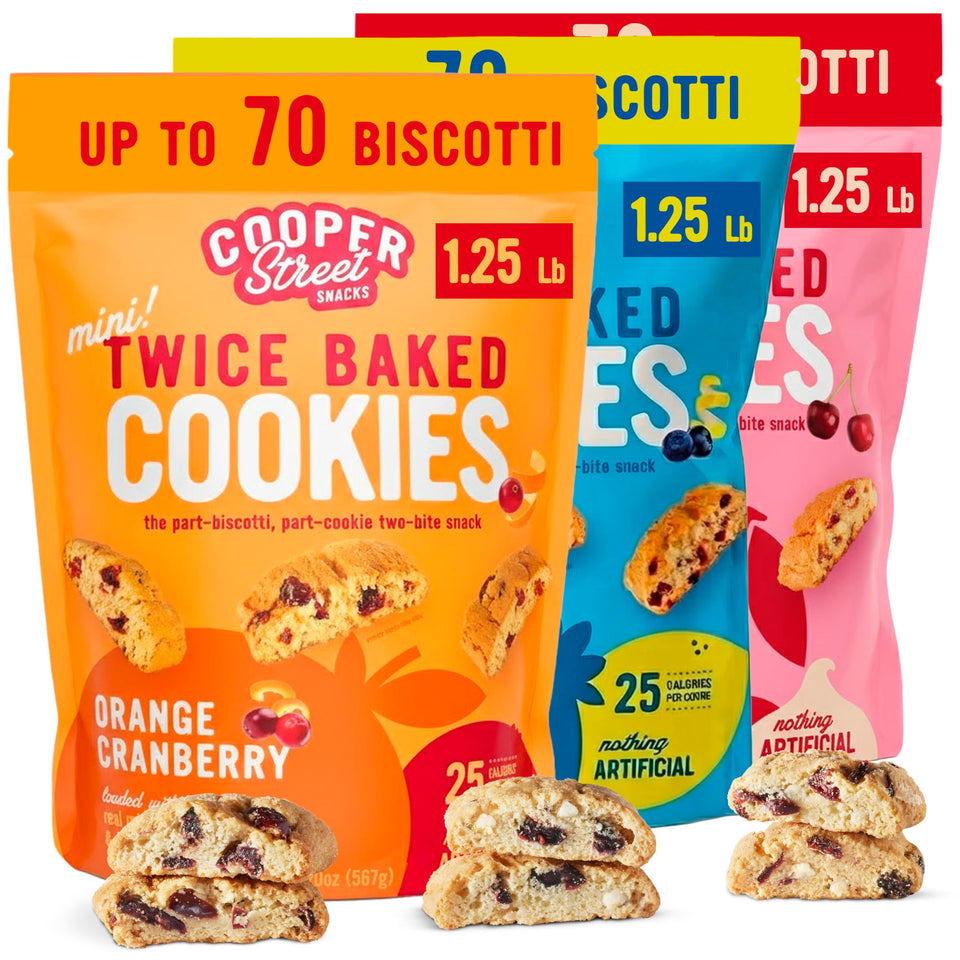 Cooper Street Lemon Blueberry biscotti slices with bright citrus and berry notes