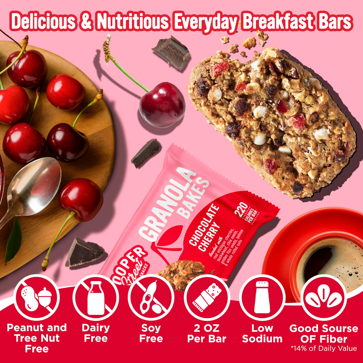Cooper Street real blueberries pomegranate highlights natural sweetness and real fruit bits.