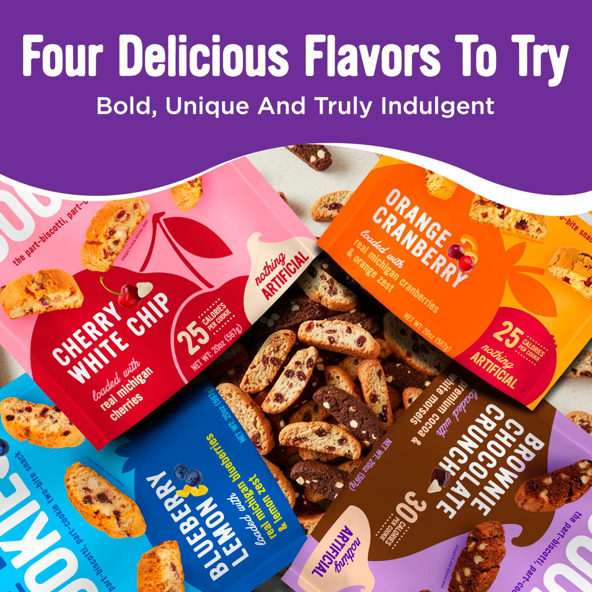 Cooper Street biscotti Orange Cranberry close-up, boosts afternoon snack with zesty tartness