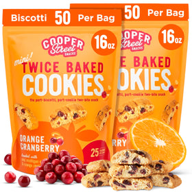 Cooper Street biscotti bag closeup showing ample cookies per bag for sharing.