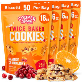 Cooper Street twice-baked orange cranberry biscotti close-up showing real fruit and crisp texture