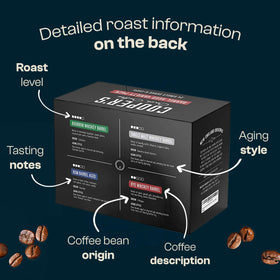 Cooper’s Cask 24ct variety pack box showcases four flavors for tasting