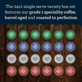 Cooper’s Cask coffee pod box open scene highlights convenient single-serve portions