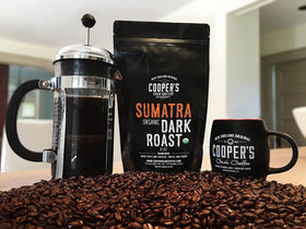 Cooper's Cask Coffee small-batch roast ensures consistent flavor across batches.
