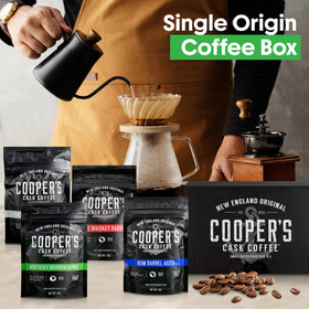 Cooper's Cask Sampler display shows multiple flavor profiles