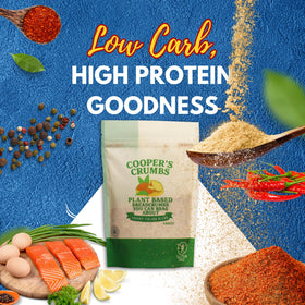 Cooper's Crumbs Savory Italian crumbs on chicken for a crispy gluten-free coating.