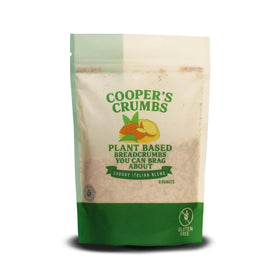 Cooper's Crumbs Savory Italian jar showing gluten-free crumbs for easy cooking.