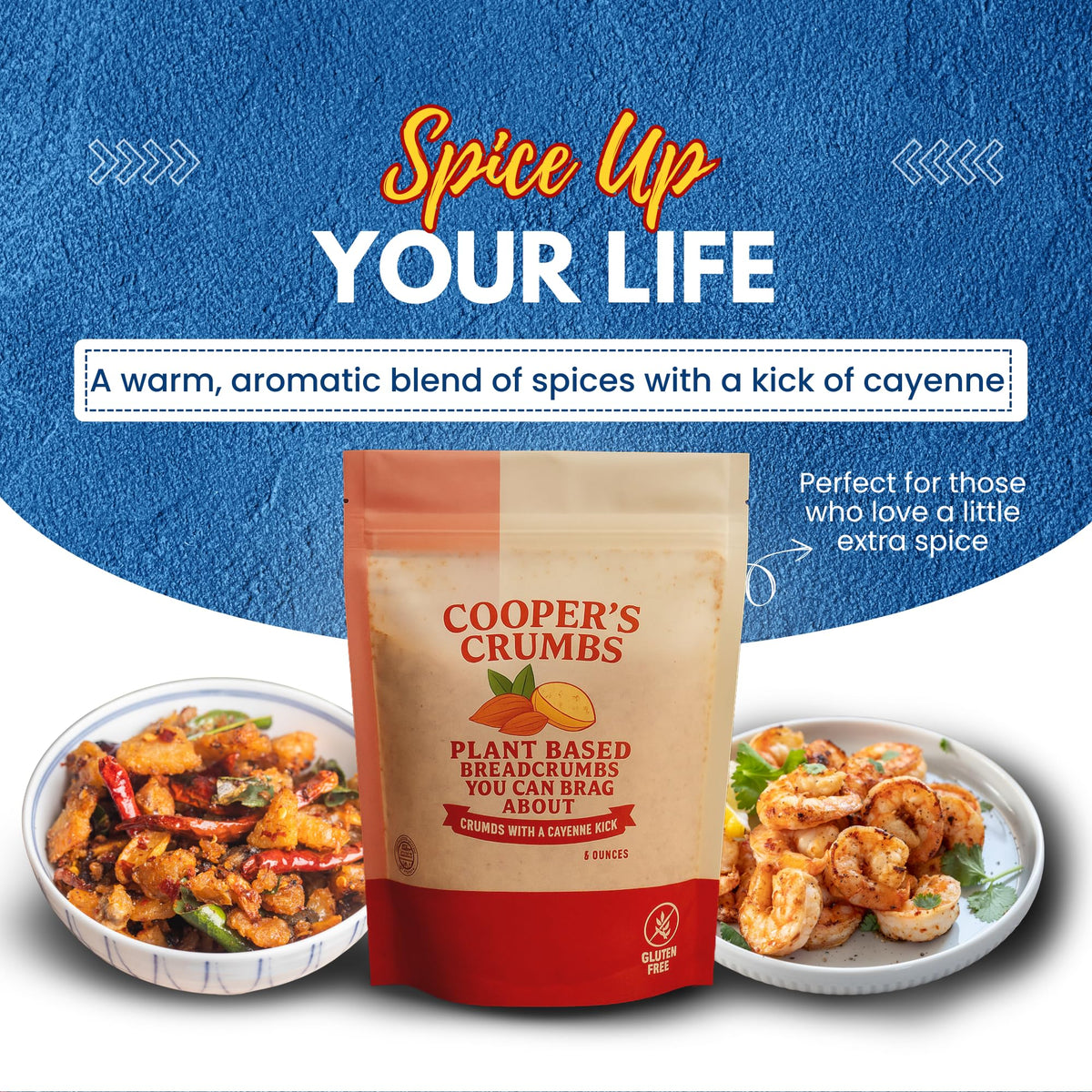 Cooper's Crumbs topping on casserole for crispy finish.