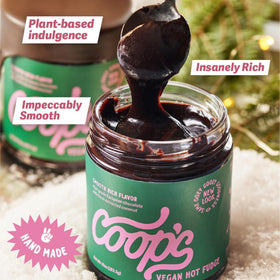 Coop's fudge topping for brownies delivers bold chocolate notes.