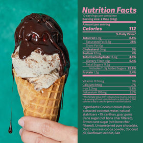Coop's hot fudge drizzle over ice cream adds creamy flavor without dairy.