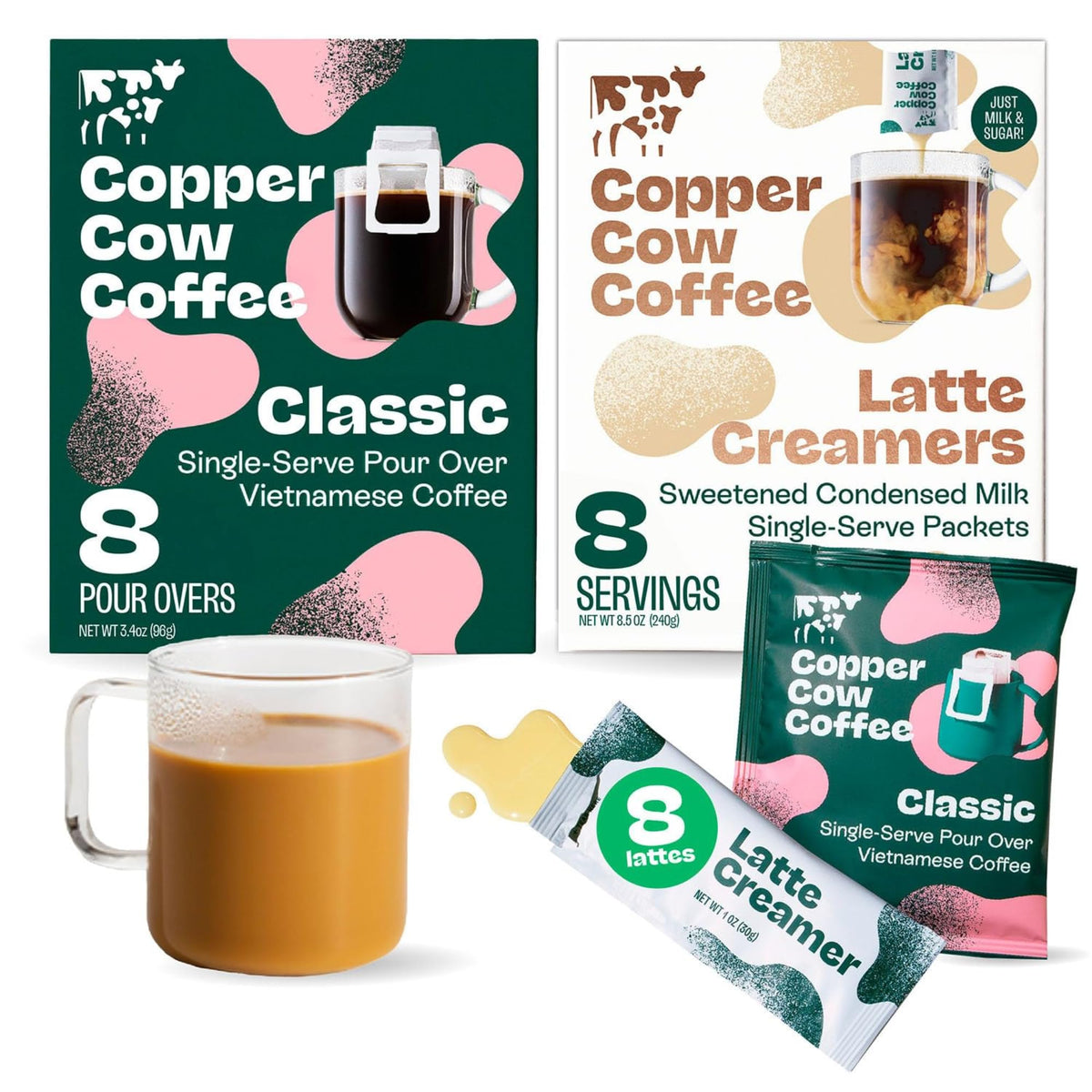 Copper Cow Coffee pour-over pouches enable portable, mess-free brewing.