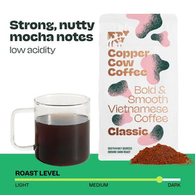 Copper Cow real cinnamon infused coffee delivering natural spice aroma
