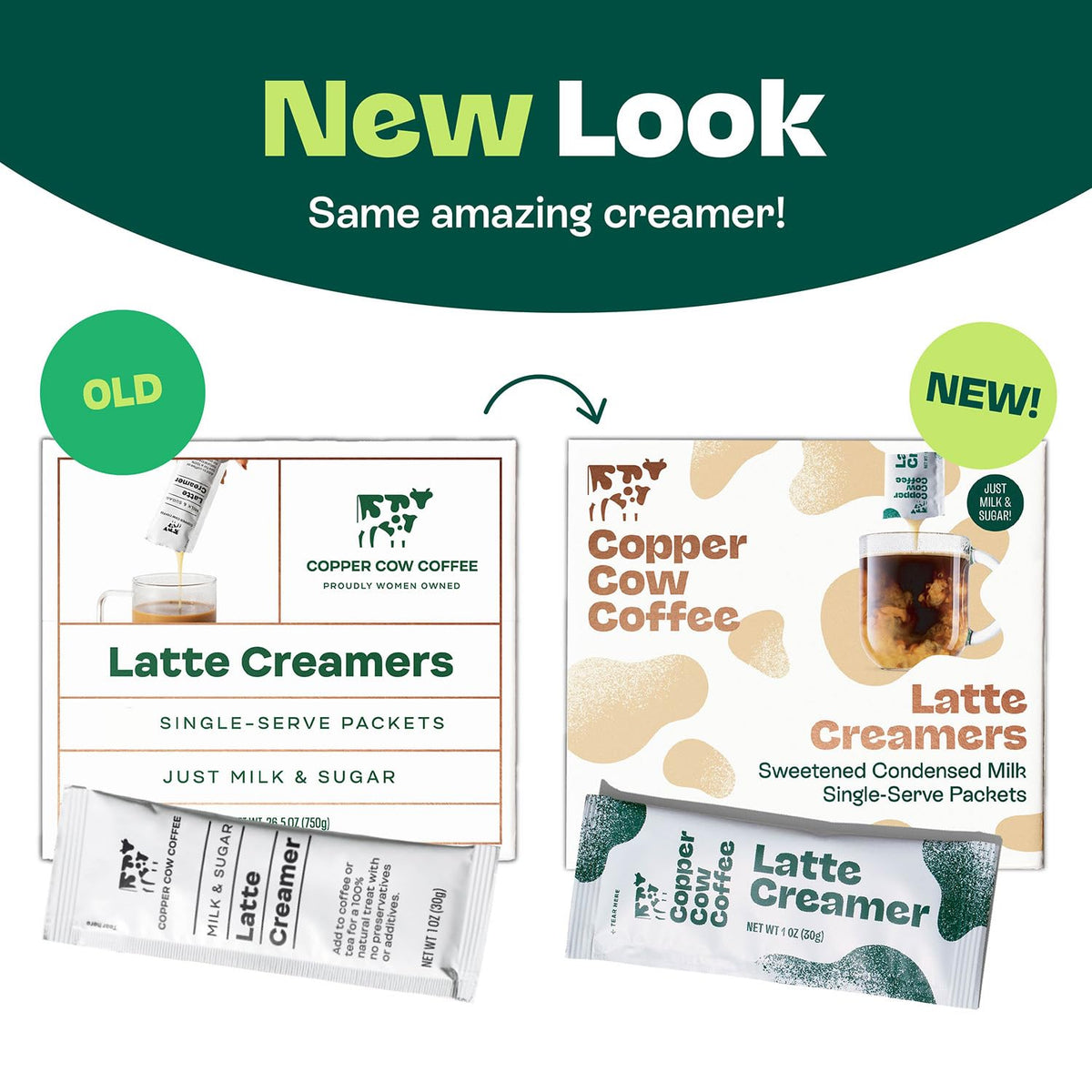 Copper Cow Coffee Vietnamese-inspired creamer sachets deliver smooth, balanced flavor.